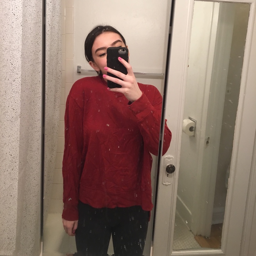 Burnt Orange Side Slit Sweater